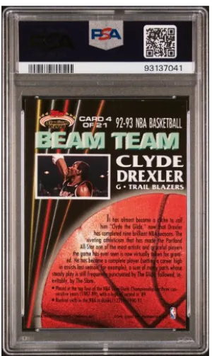 Clyde Drexler 1992 Stadium Club Beam Team 4 back